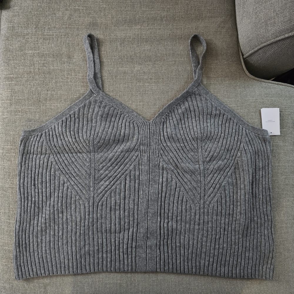 NWT Auden Ribbed Lounge Bralette Tank Top Gray 3X NWT Gray Plus Size Cozycore